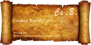 Csaby Balázs névjegykártya